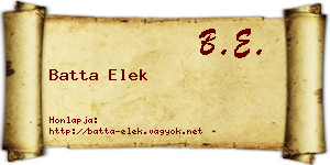 Batta Elek névjegykártya
